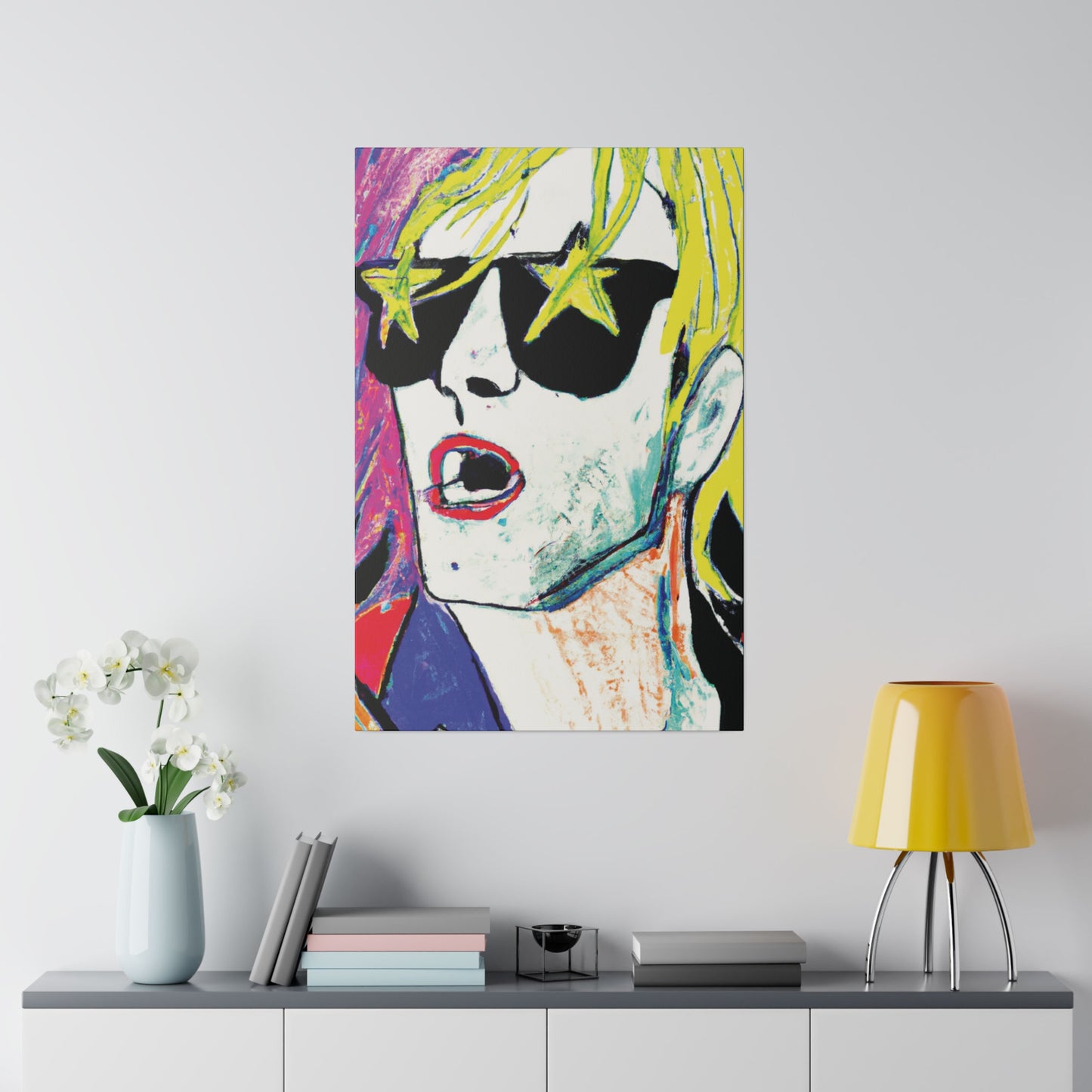 6152H - Rockstar Painting Print | Face | Abstract | Poster | Home Decor | Wall Art | Music Art | Canvas