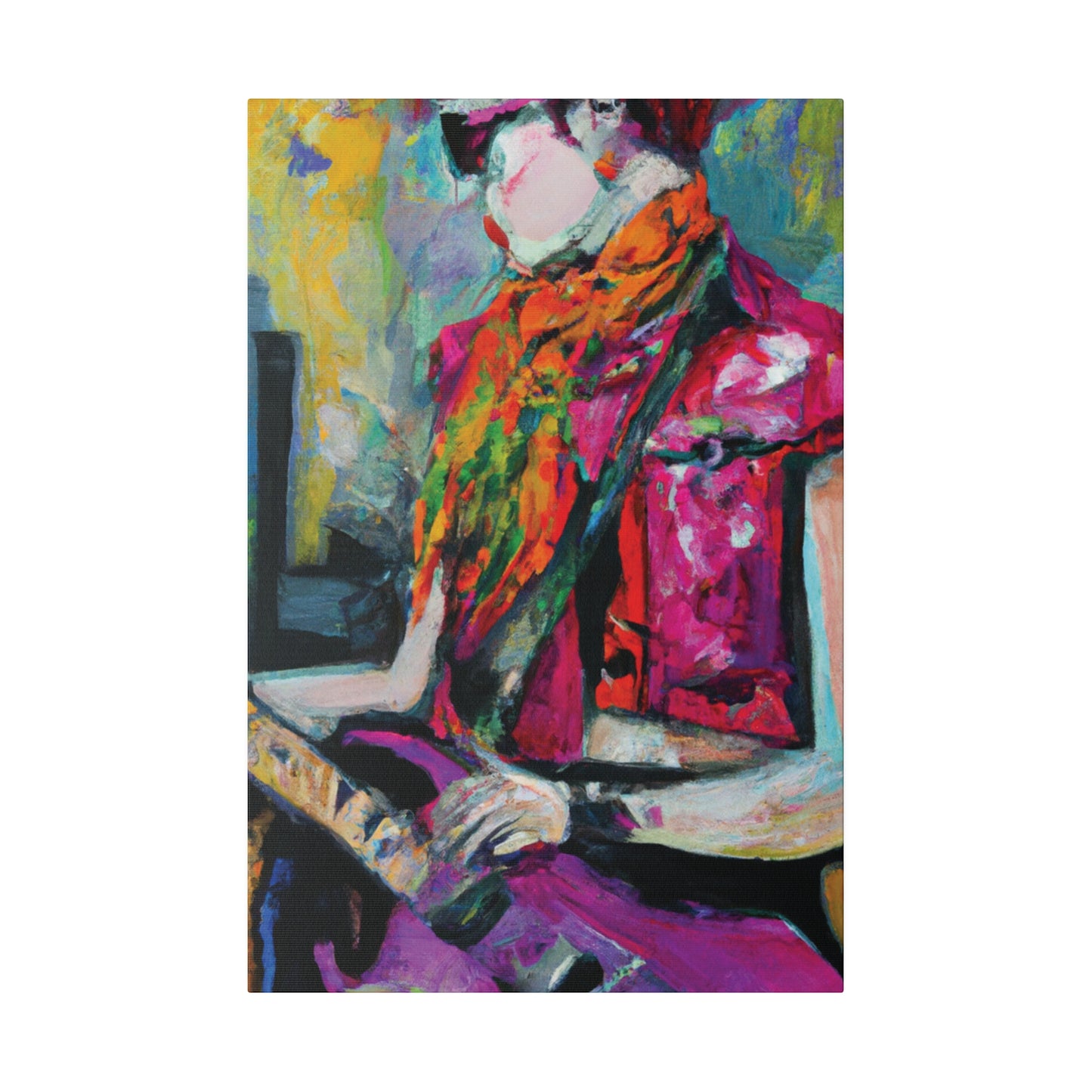 9053L - Rockstar Oil Painting Style Print | Poster | Home Decor | Wall Art | Music Art | Canvas