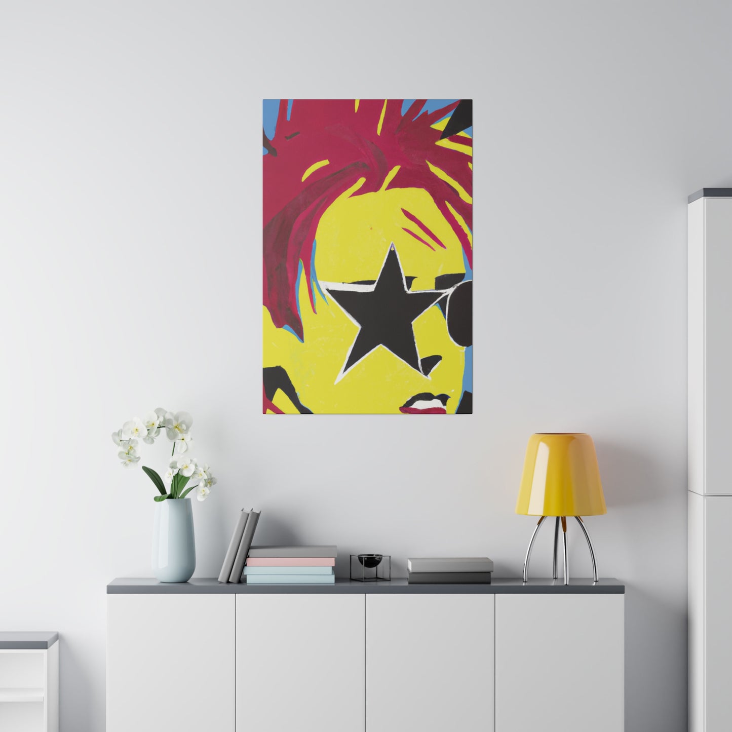 5063P - Rockstar Painting Print | Face | Abstract | Poster | Home Decor | Wall Art | Music Art | Canvas