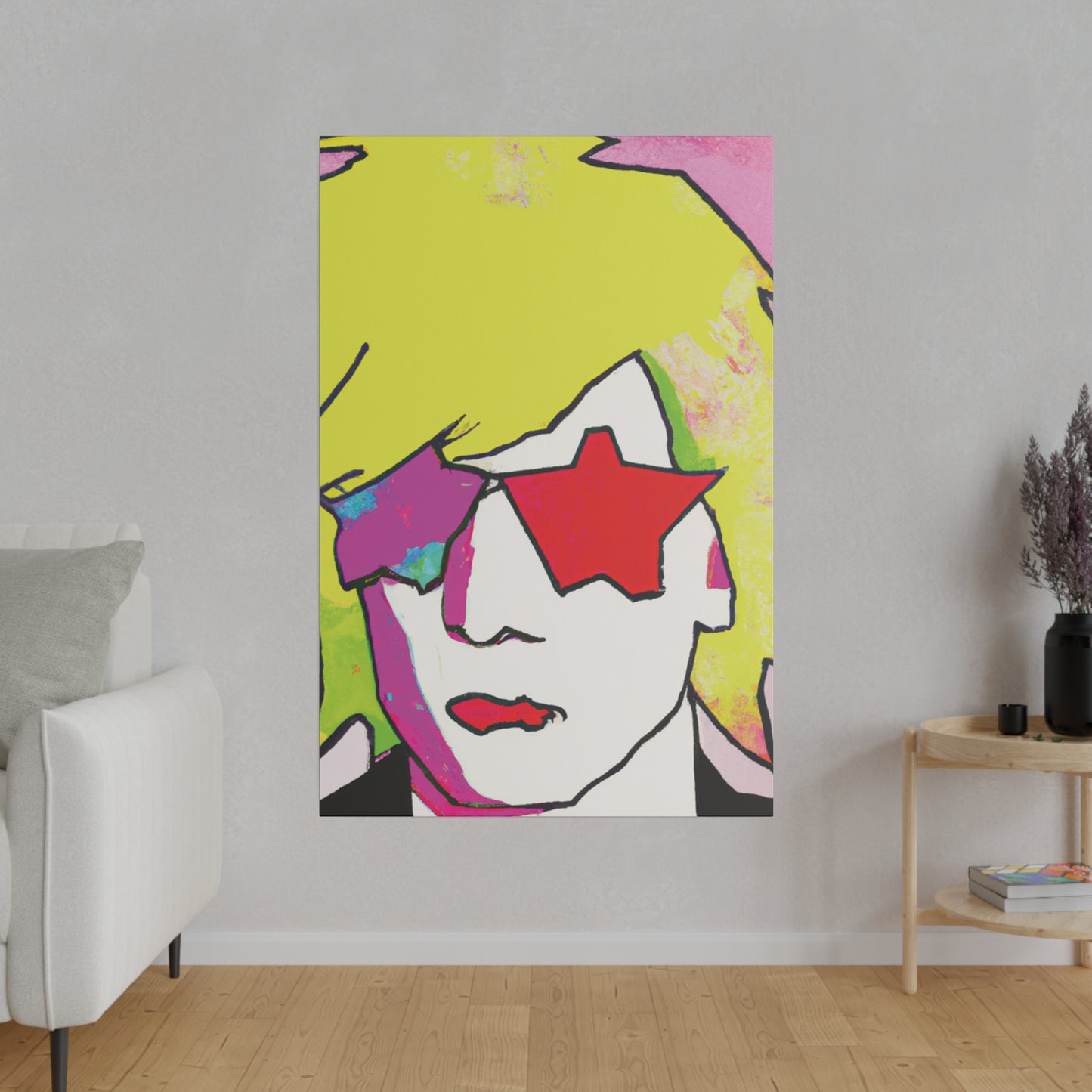 7452F - Rockstar Painting Print | Face | Abstract | Poster | Home Decor | Wall Art | Music Art | Canvas