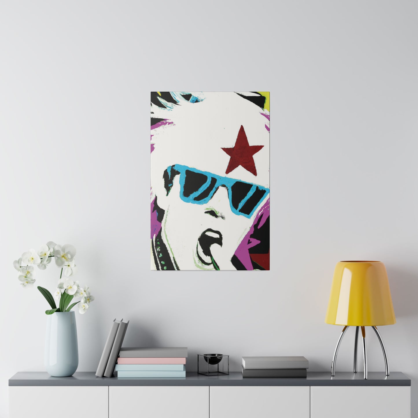 4850F - Rockstar Painting Print | Face | Abstract | Poster | Home Decor | Wall Art | Music Art | Canvas