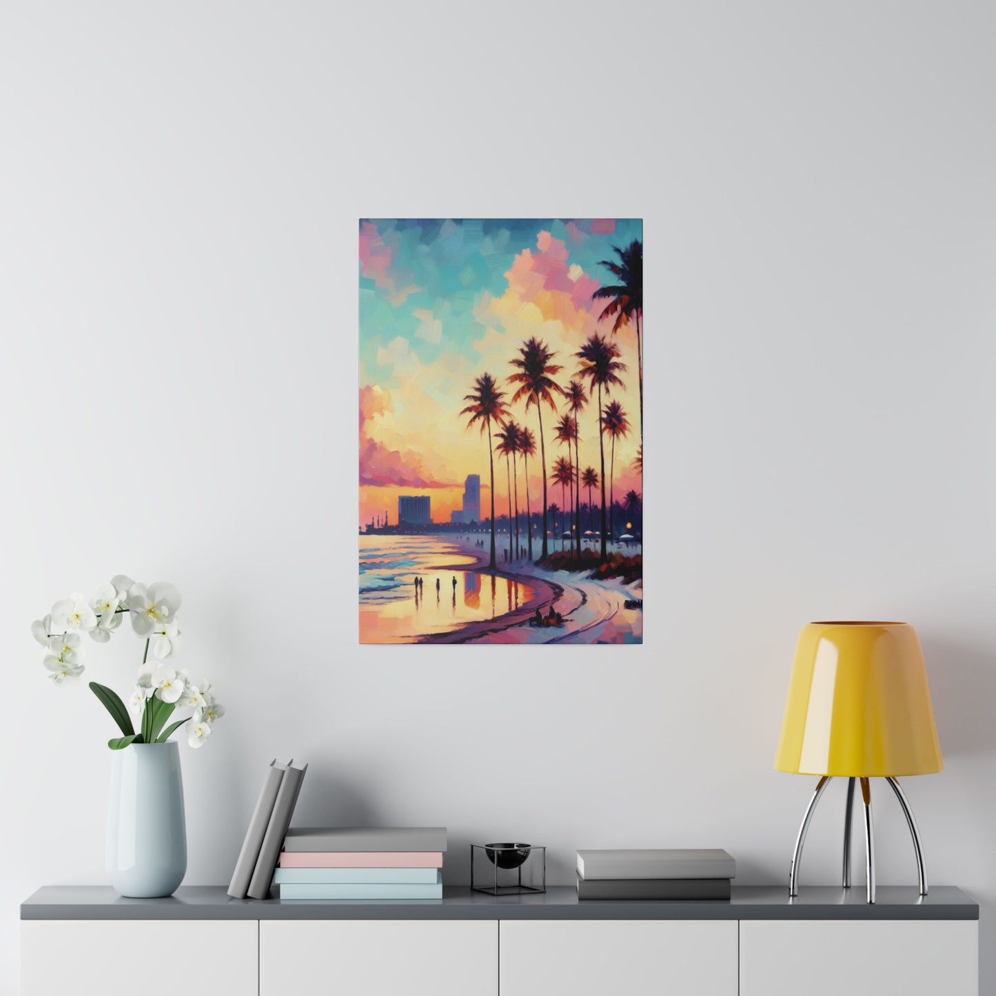 8816Y - miami beach art, sunset background, ocean art work, beach art work, sunset designs, miami beach painting, miami beach print