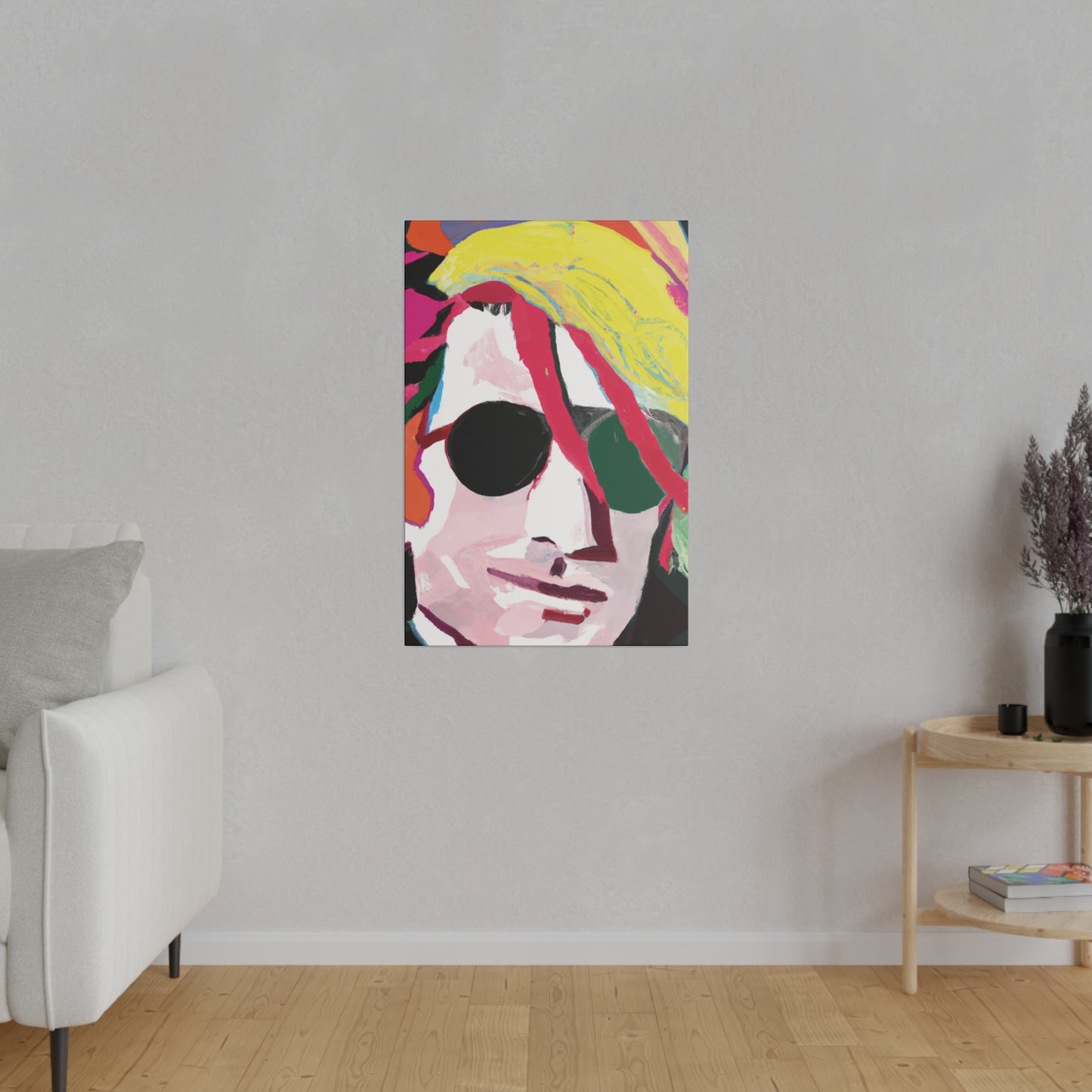 834Y - Rockstar Painting Print | Face | Abstract | Poster | Home Decor | Wall Art | Music Art | Canvas