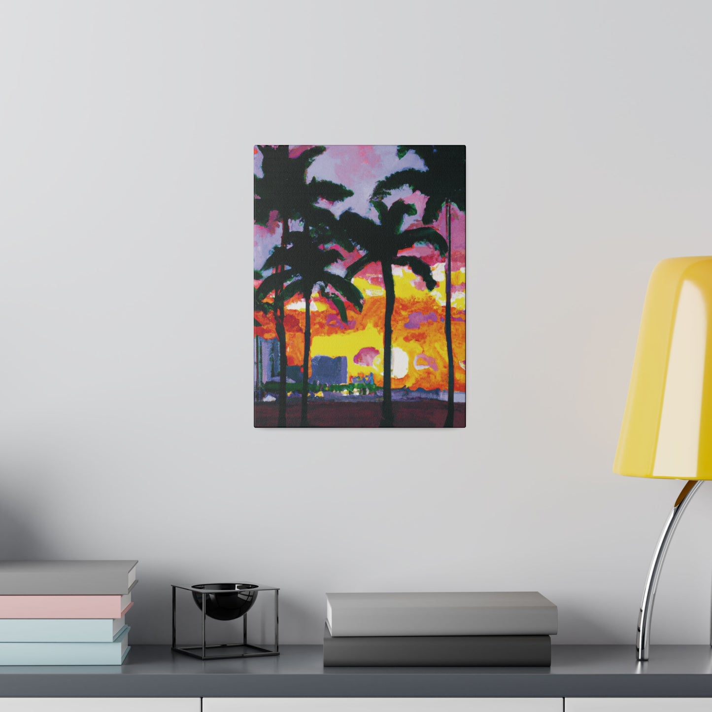 6342T - Miami Beach Sunset Painting Print | Miami | Beach | Sunset | Poster | Home Decor | Wall Art | Canvas