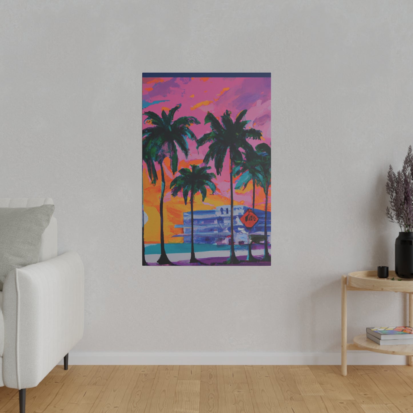 5487P - Miami Beach Sunset Painting Print | Miami | Beach | Sunset | Poster | Home Decor | Wall Art | Canvas