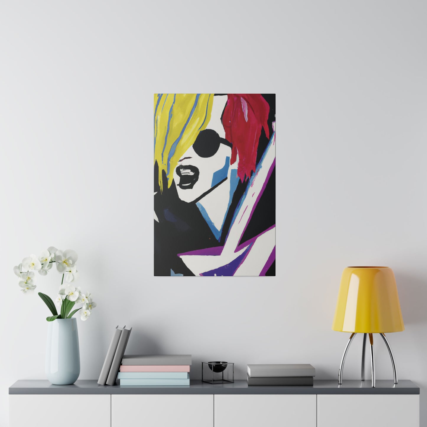 8784F - Rockstar Painting Print | Face | Abstract | Poster | Home Decor | Wall Art | Music Art | Canvas