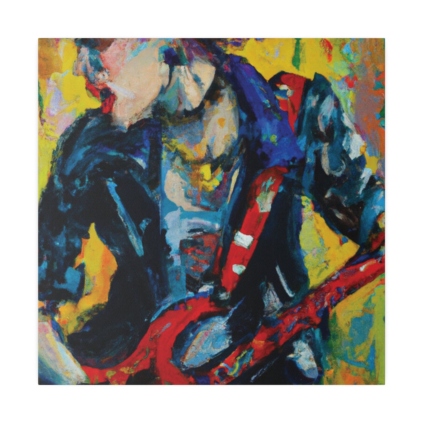 2249F - Rockstar Oil Painting Style Print | Poster | Home Decor | Wall Art | Music Art | Canvas