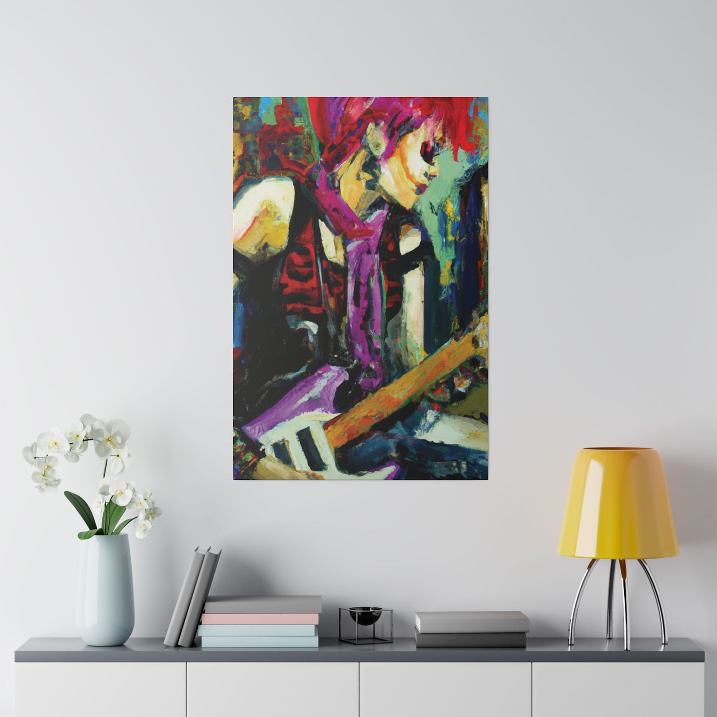 9704G - Rockstar Oil Painting Style Print | Poster | Home Decor | Wall Art | Music Art | Canvas