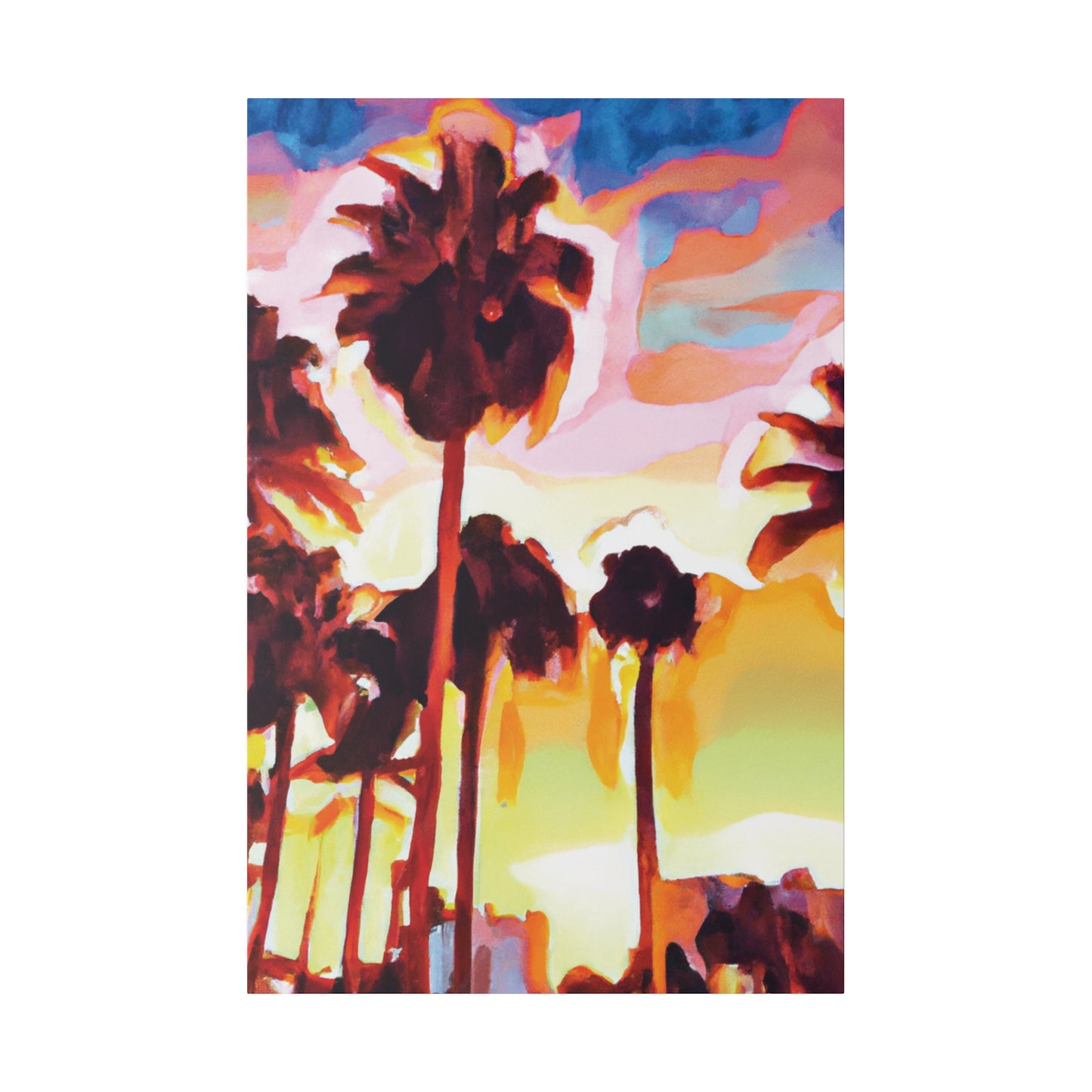 7678L - Miami Beach Sunset Painting Print | Miami | Beach | Sunset | Poster | Home Decor | Wall Art | Canvas