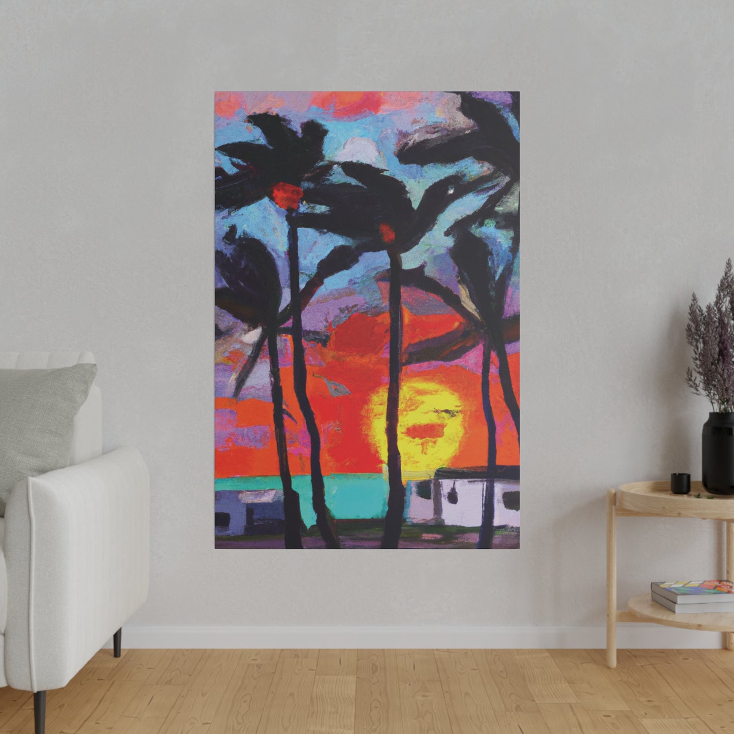 8407Q - Miami Beach Sunset Painting Print | Miami | Beach | Sunset | Poster | Home Decor | Wall Art | Canvas