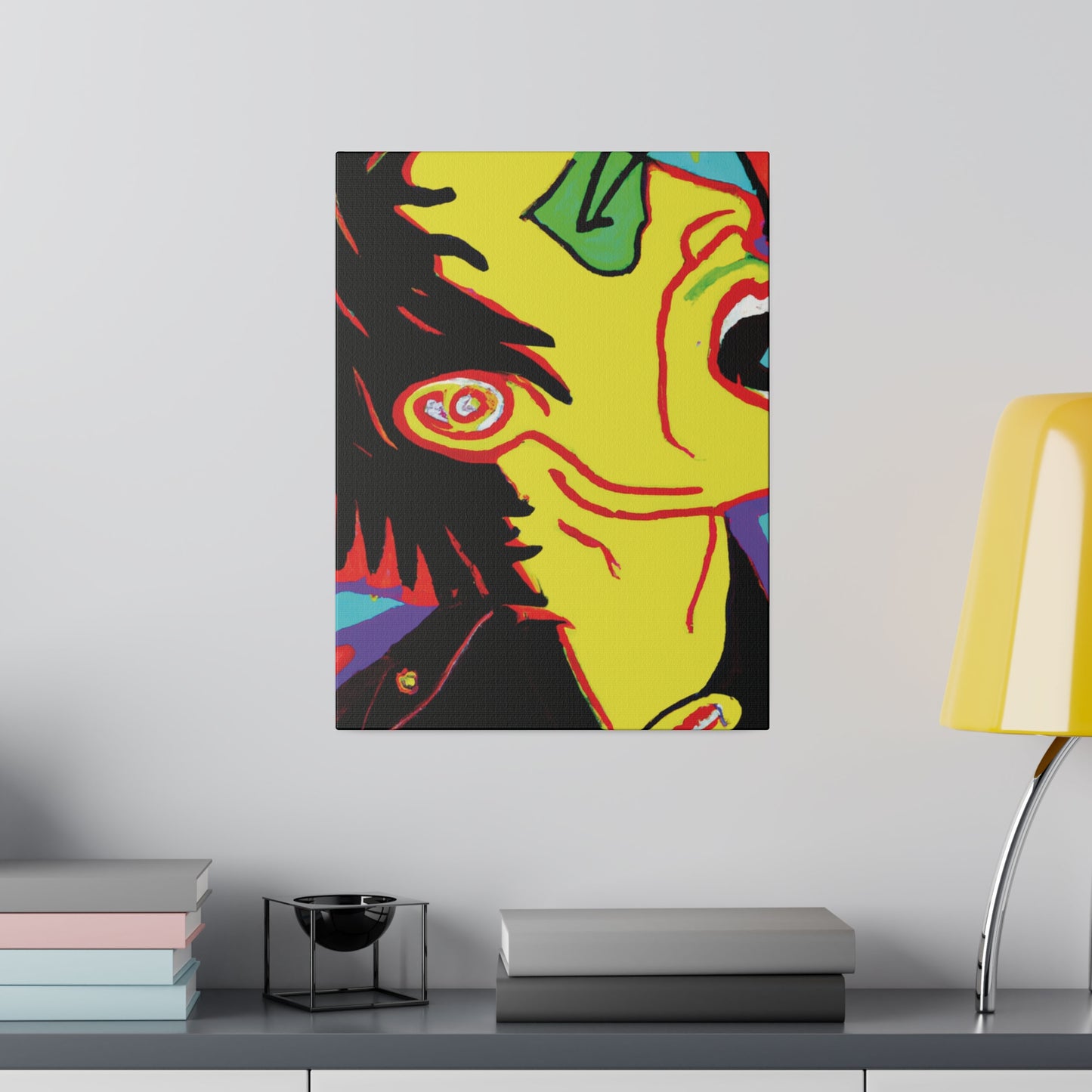 7354H - Rockstar Painting Print | Face | Abstract | Poster | Home Decor | Wall Art | Music Art | Canvas