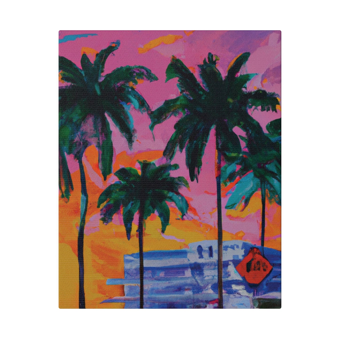 5487P - Miami Beach Sunset Painting Print | Miami | Beach | Sunset | Poster | Home Decor | Wall Art | Canvas