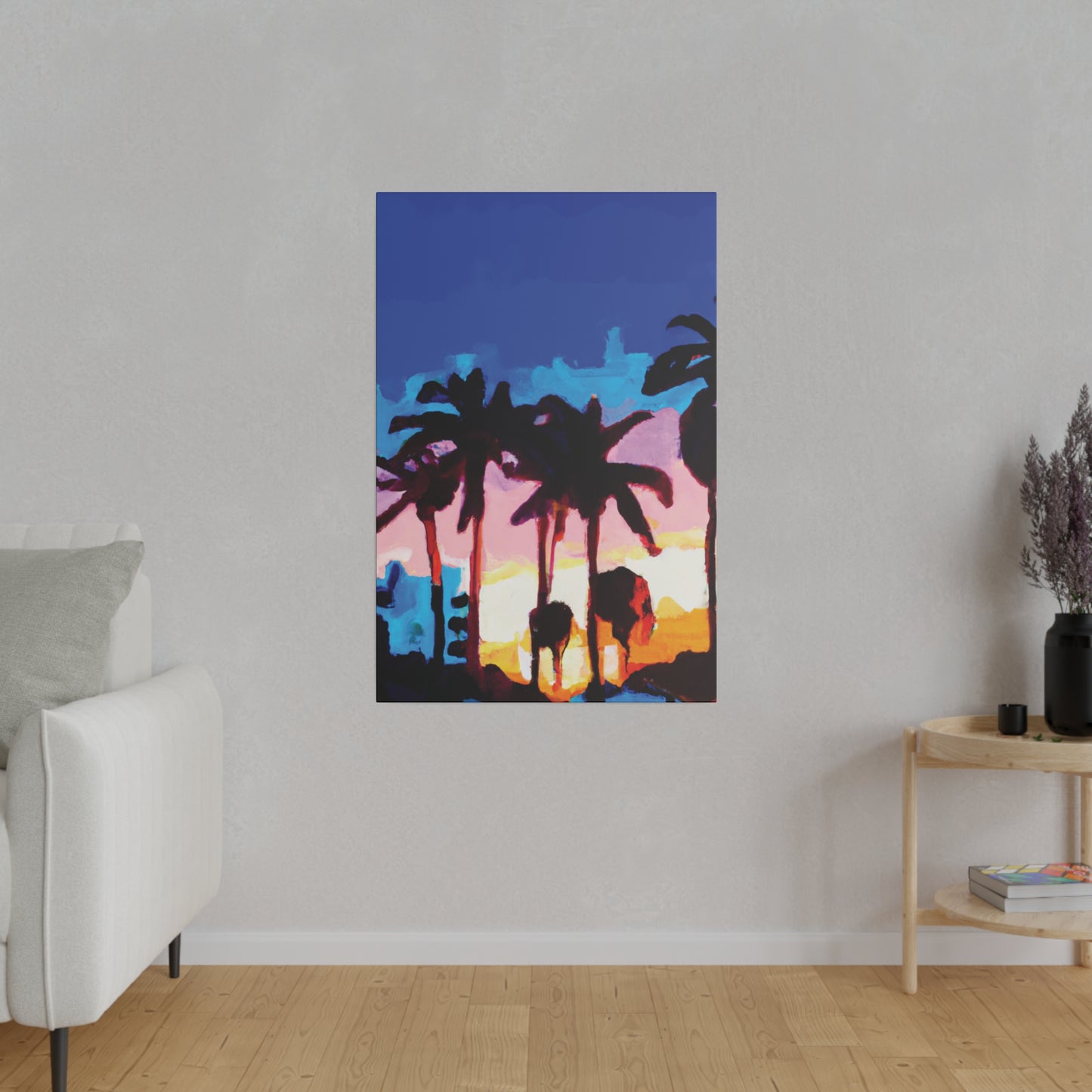 9453C - Miami Beach Sunset Painting Print | Miami | Beach | Sunset | Poster | Home Decor | Wall Art | Canvas