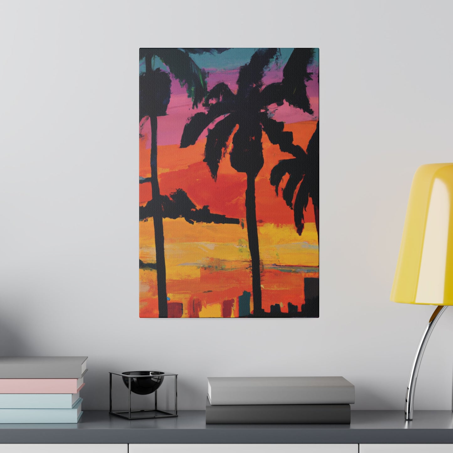 7389S - Miami Beach Sunset Painting Print | Miami | Beach | Sunset | Poster | Home Decor | Wall Art | Canvas