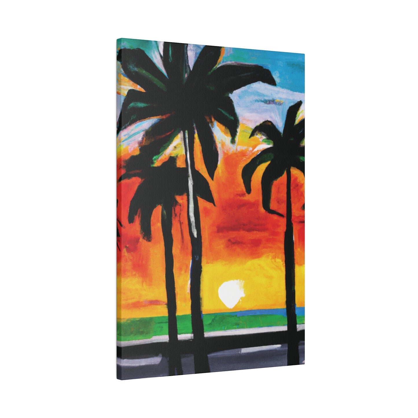 4312S - Miami Beach Sunset Painting Print | Miami | Beach | Sunset | Poster | Home Decor | Wall Art | Canvas