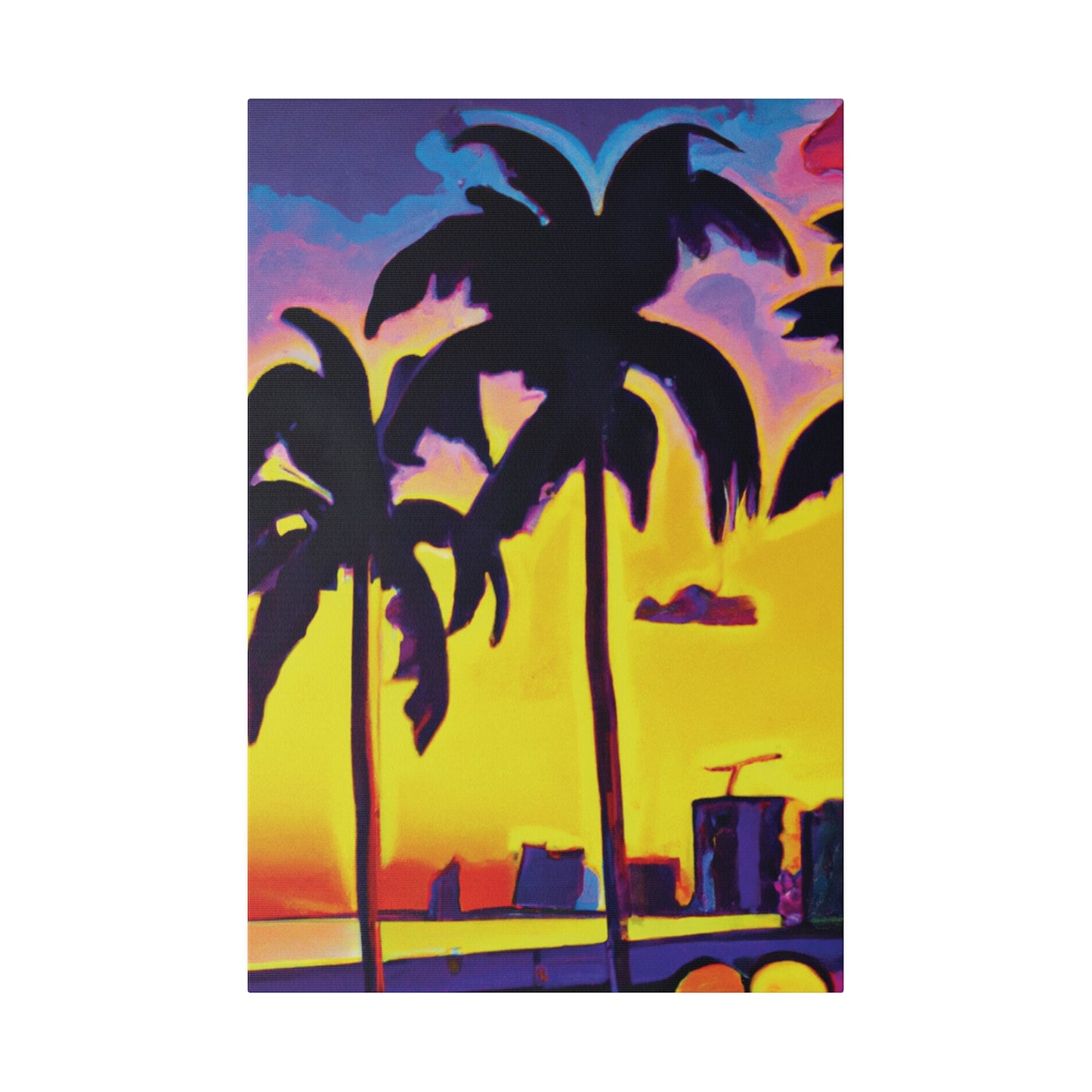 5674W - Miami Beach Sunset Painting Print | Miami | Beach | Sunset | Poster | Home Decor | Wall Art | Canvas