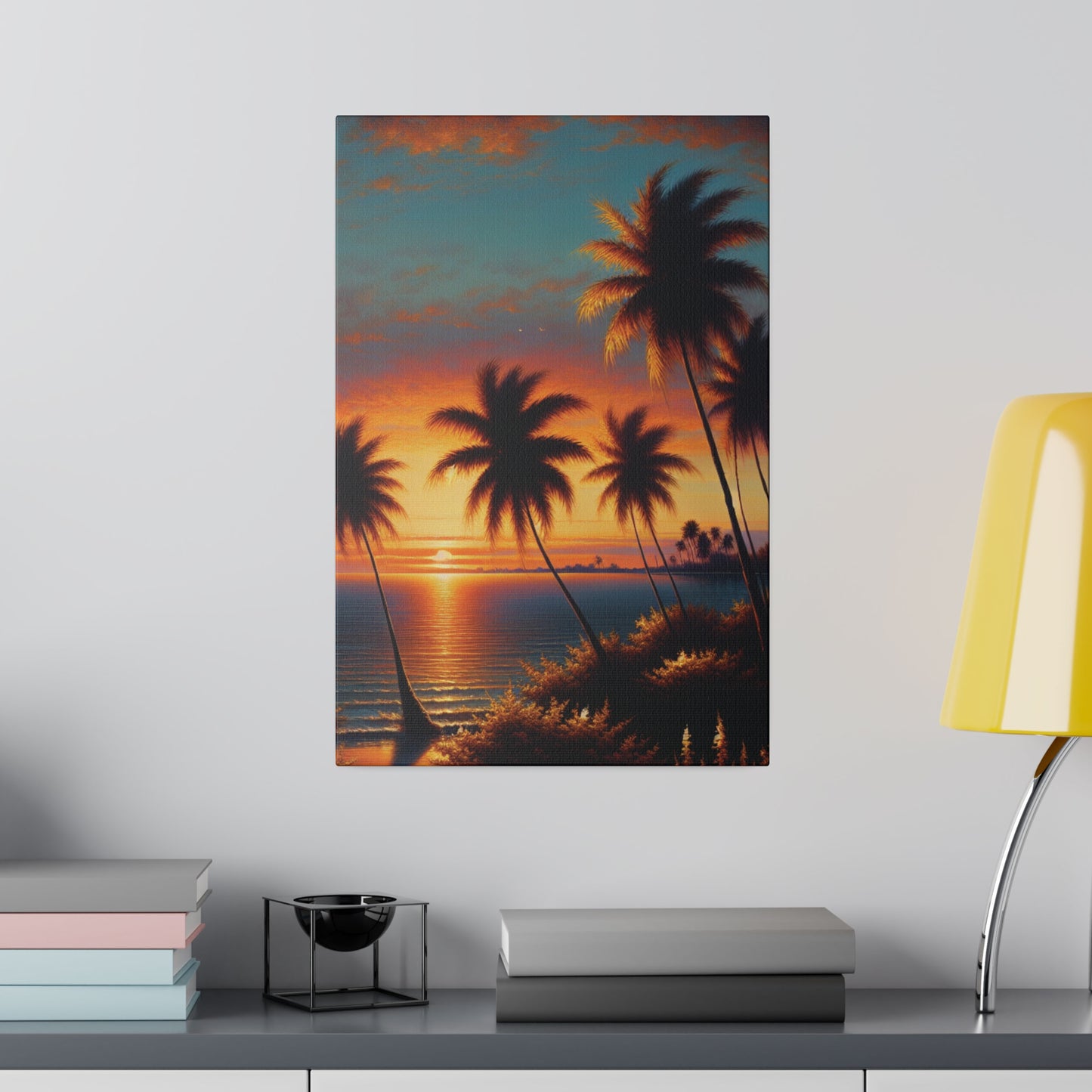 7485J - miami beach art, sunset background, ocean art work, beach art work, sunset designs, miami beach painting, miami beach print