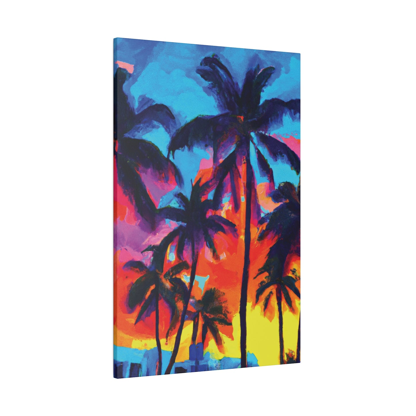 4672F - Miami Beach Sunset Painting Print | Miami | Beach | Sunset | Poster | Home Decor | Wall Art | Canvas