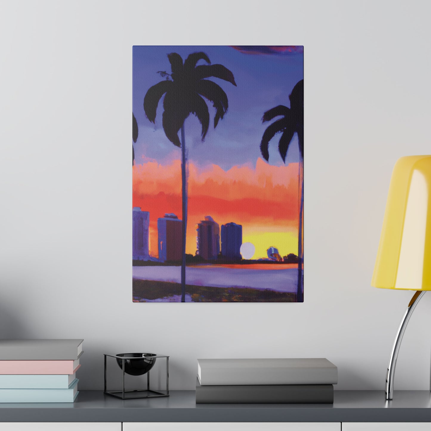 6829T - Miami Beach Sunset Painting Print | Miami | Beach | Sunset | Poster | Home Decor | Wall Art | Canvas