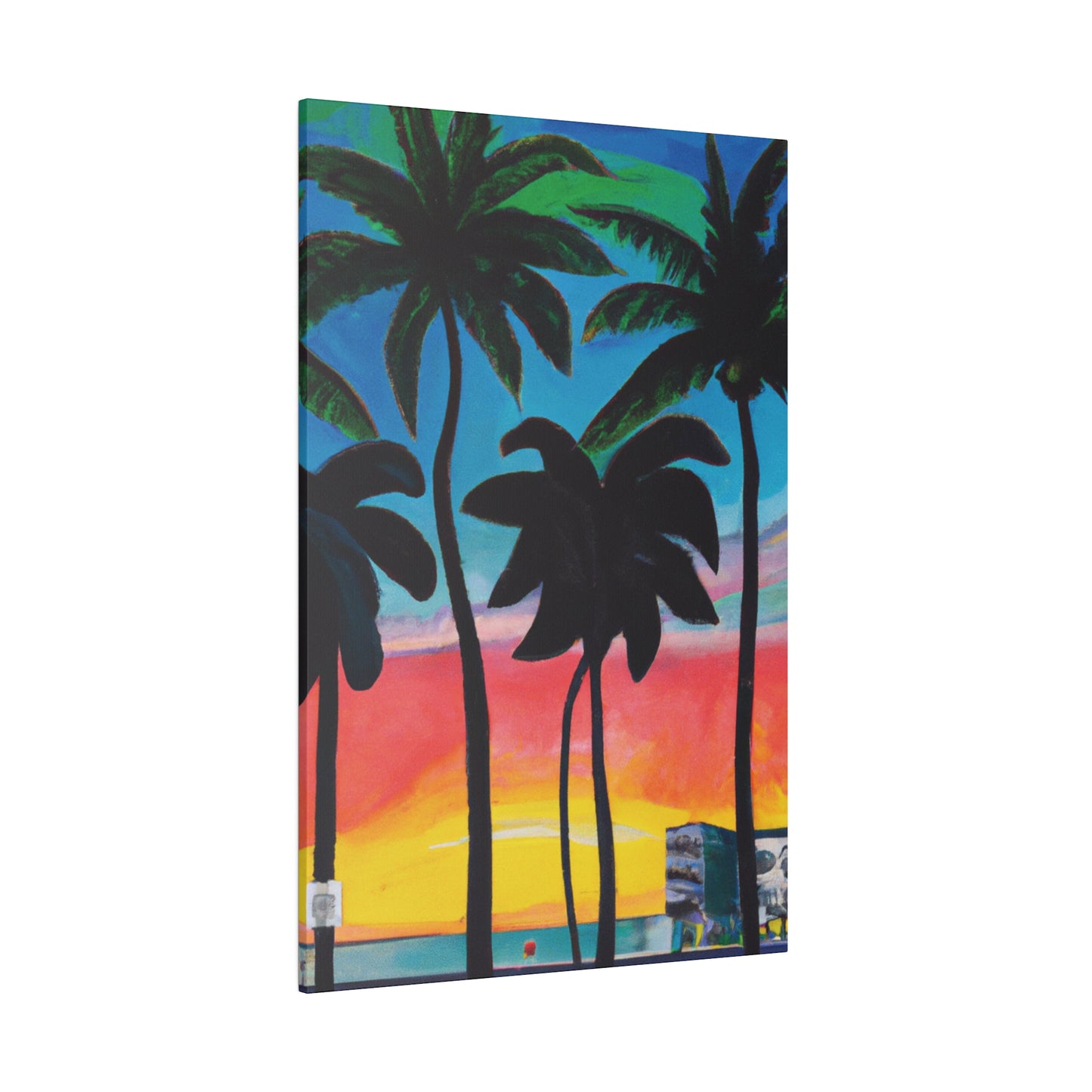 7322T - Miami Beach Sunset Painting Print | Miami | Beach | Sunset | Poster | Home Decor | Wall Art | Canvas