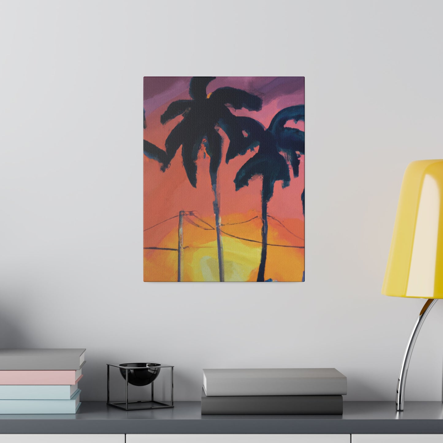 2524F - Miami Beach Sunset Painting Print | Miami | Beach | Sunset | Poster | Home Decor | Wall Art | Canvas