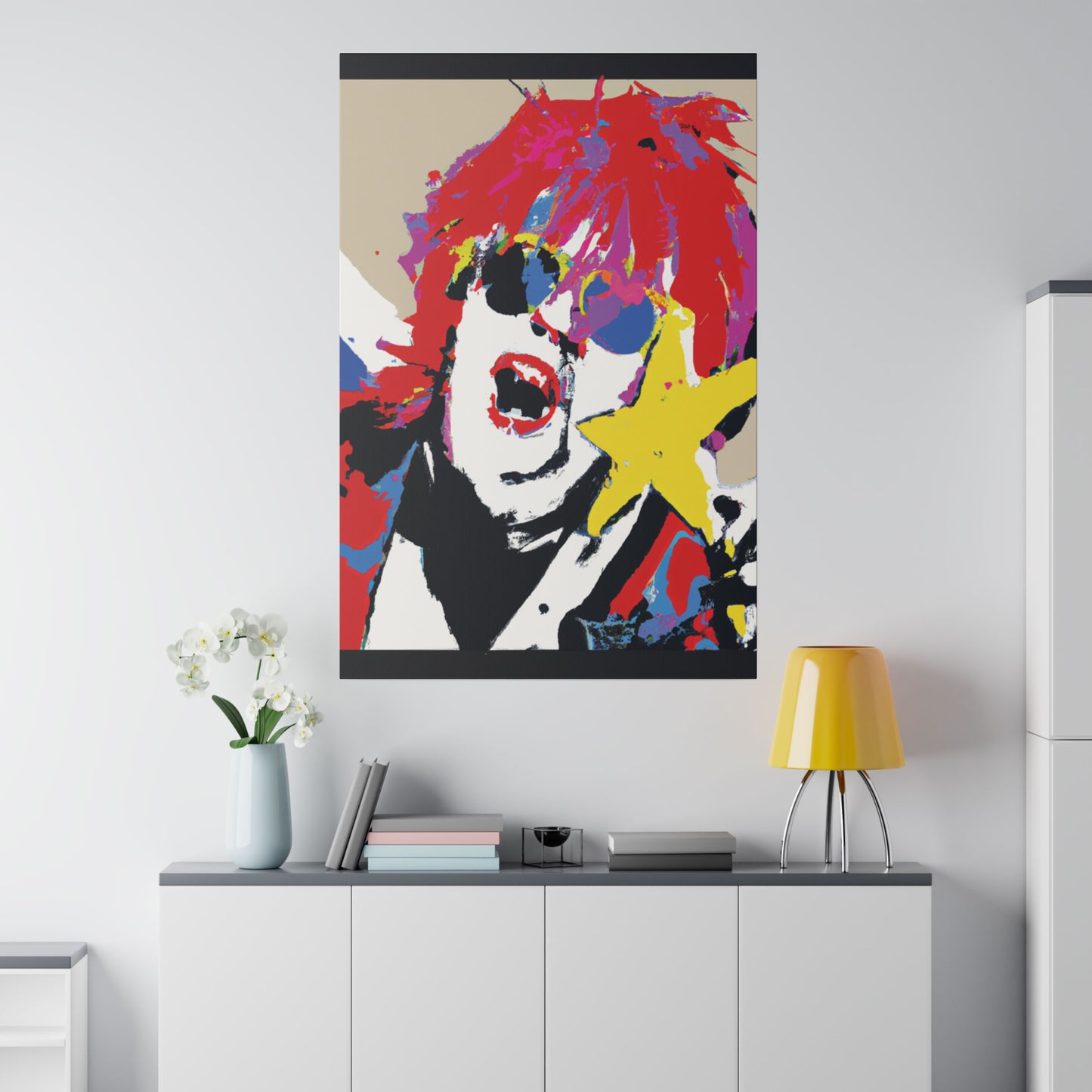 8717H - Rockstar Painting Print | Face | Abstract | Poster | Home Decor | Wall Art | Music Art | Canvas