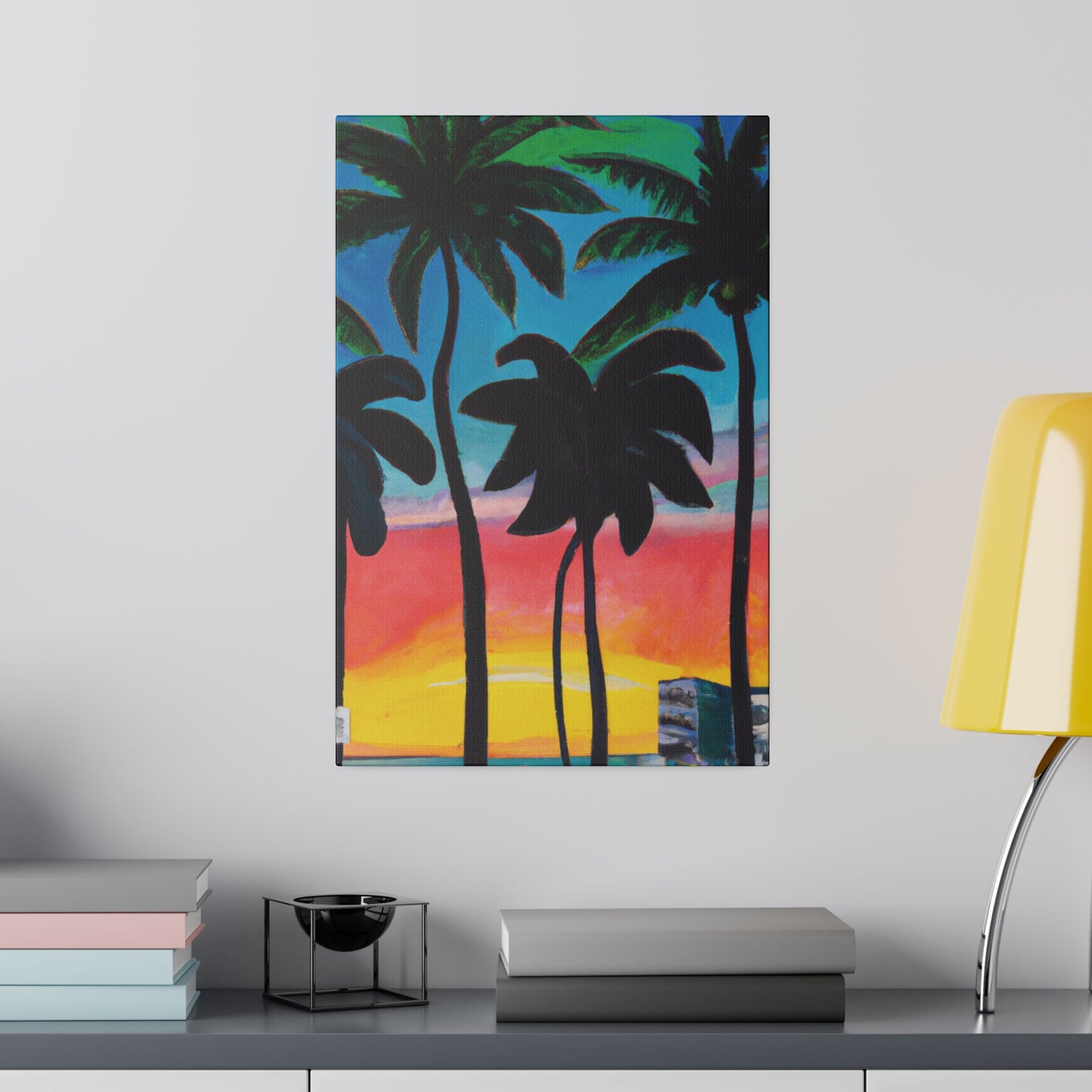 7322T - Miami Beach Sunset Painting Print | Miami | Beach | Sunset | Poster | Home Decor | Wall Art | Canvas