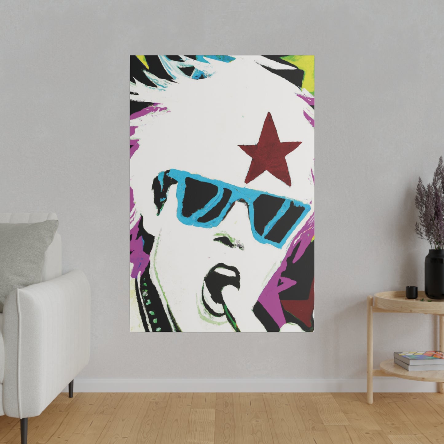 4850F - Rockstar Painting Print | Face | Abstract | Poster | Home Decor | Wall Art | Music Art | Canvas