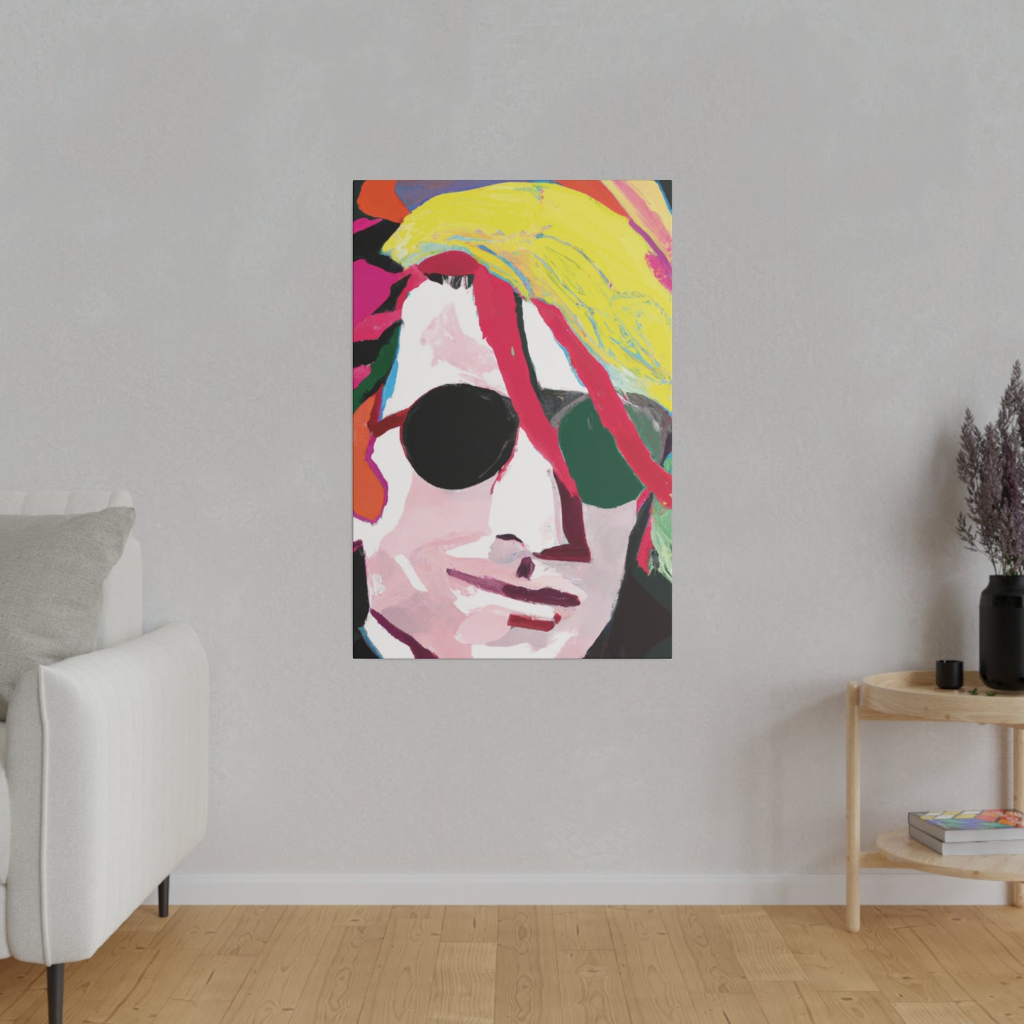 834Y - Rockstar Painting Print | Face | Abstract | Poster | Home Decor | Wall Art | Music Art | Canvas