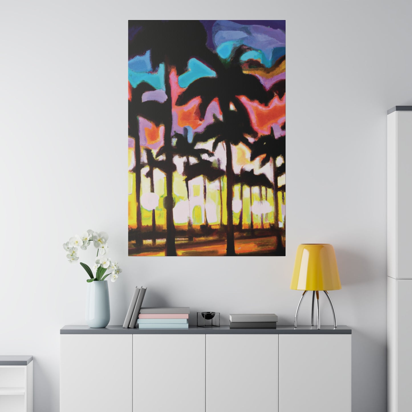 8596C - Miami Beach Sunset Painting Print | Miami | Beach | Sunset | Poster | Home Decor | Wall Art | Canvas