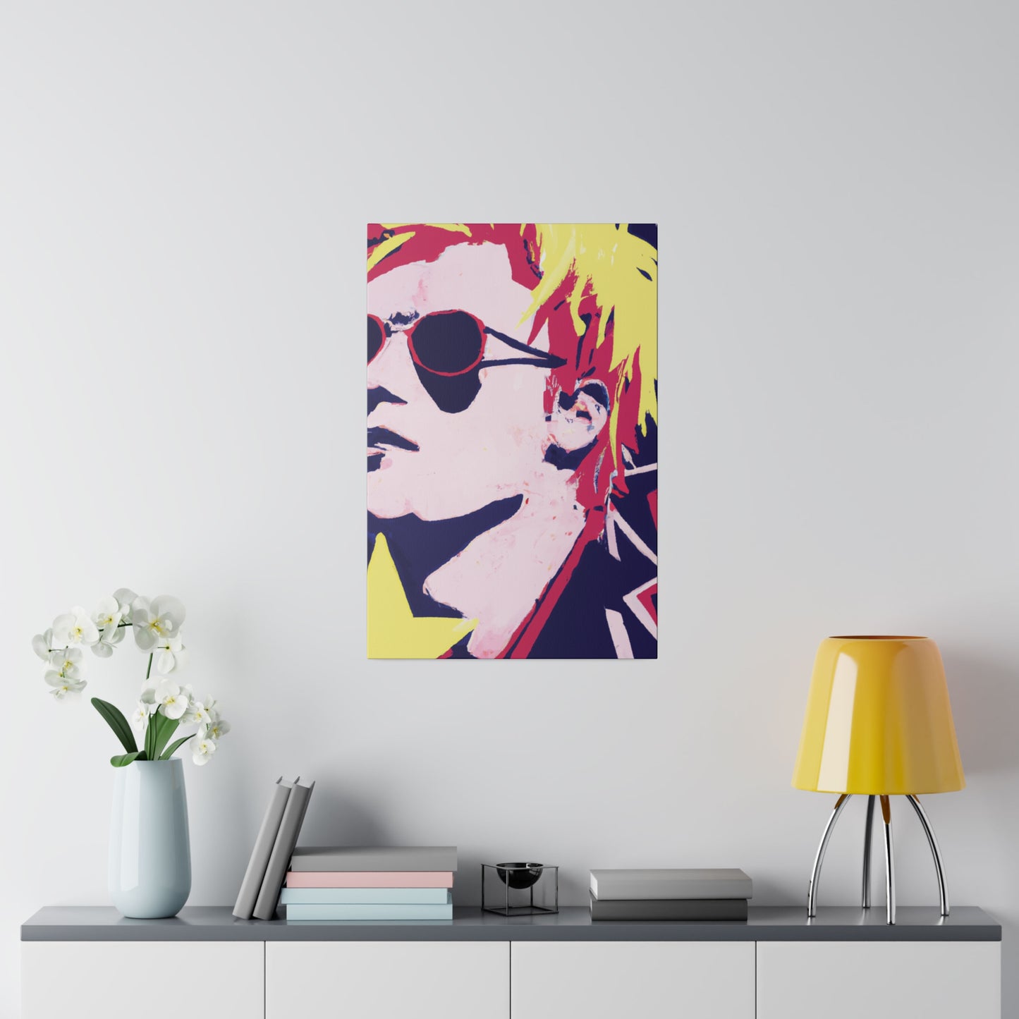 3173K - Rockstar Painting Print | Face | Abstract | Poster | Home Decor | Wall Art | Music Art | Canvas