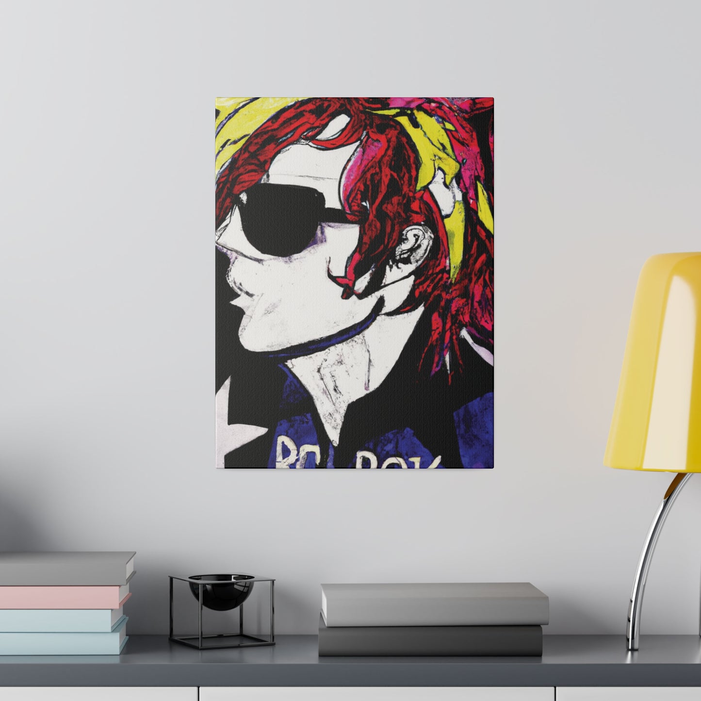 7561C - Rockstar Painting Print | Face | Abstract | Poster | Home Decor | Wall Art | Music Art | Canvas