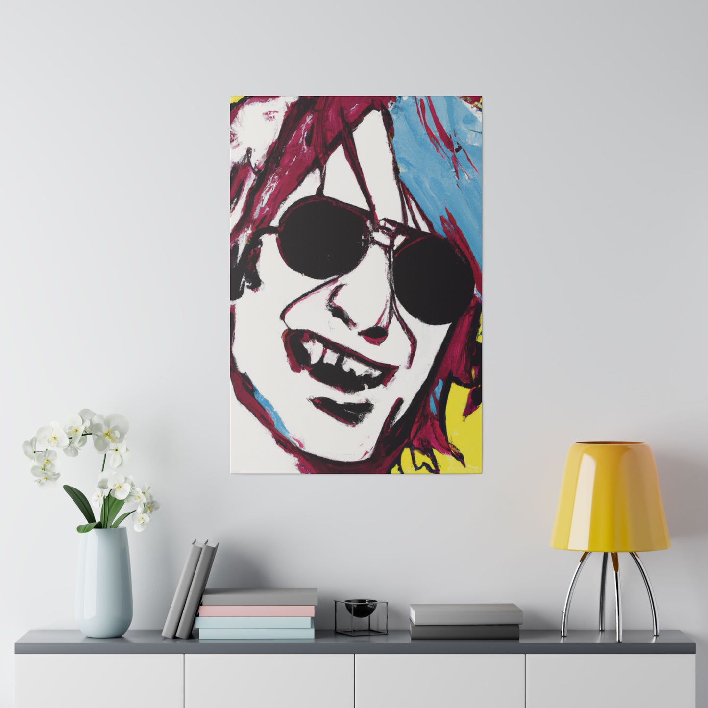 6455Z - Rockstar Painting Print | Face | Abstract | Poster | Home Decor | Wall Art | Music Art | Canvas