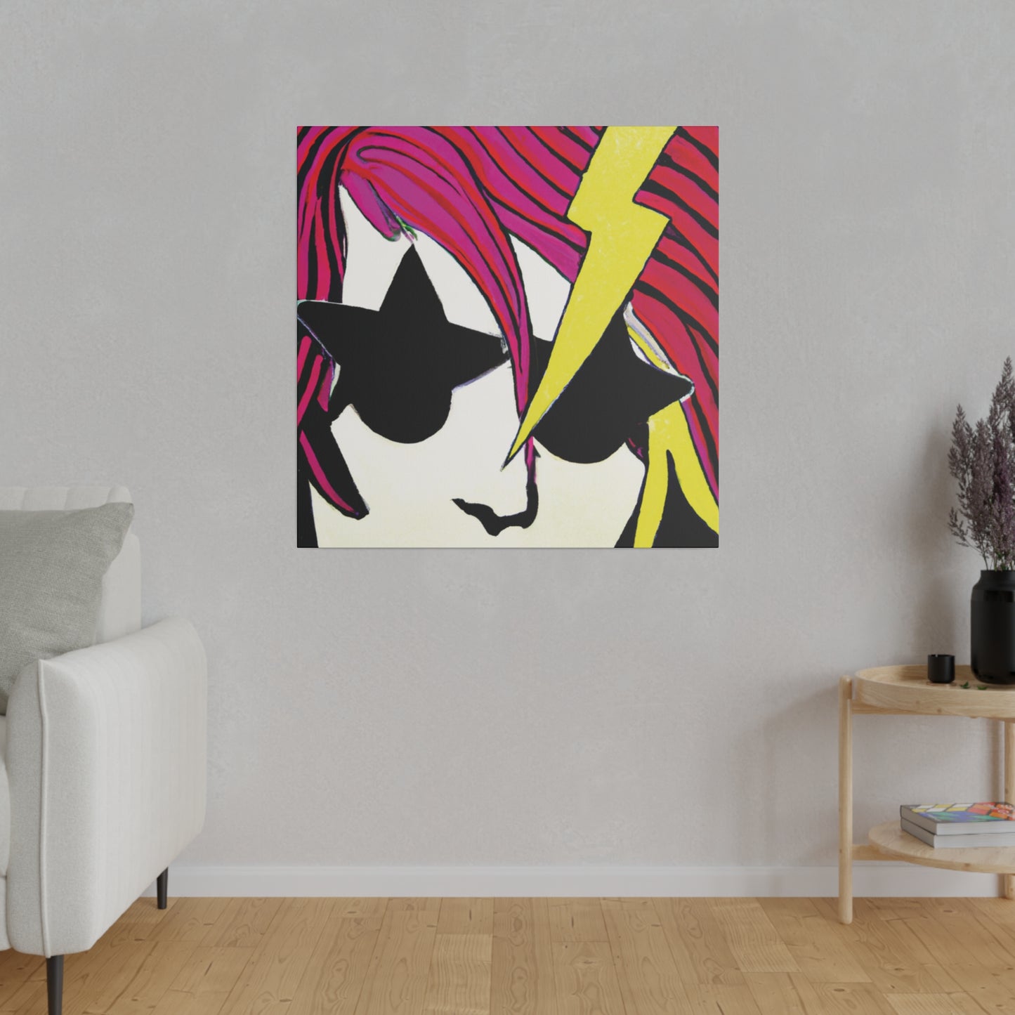 9087G - Rockstar Painting Print | Face | Abstract | Poster | Home Decor | Wall Art | Music Art | Canvas