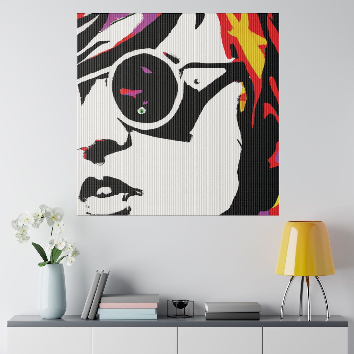 199N - Rockstar Painting Print | Face | Abstract | Poster | Home Decor | Wall Art | Music Art | Canvas