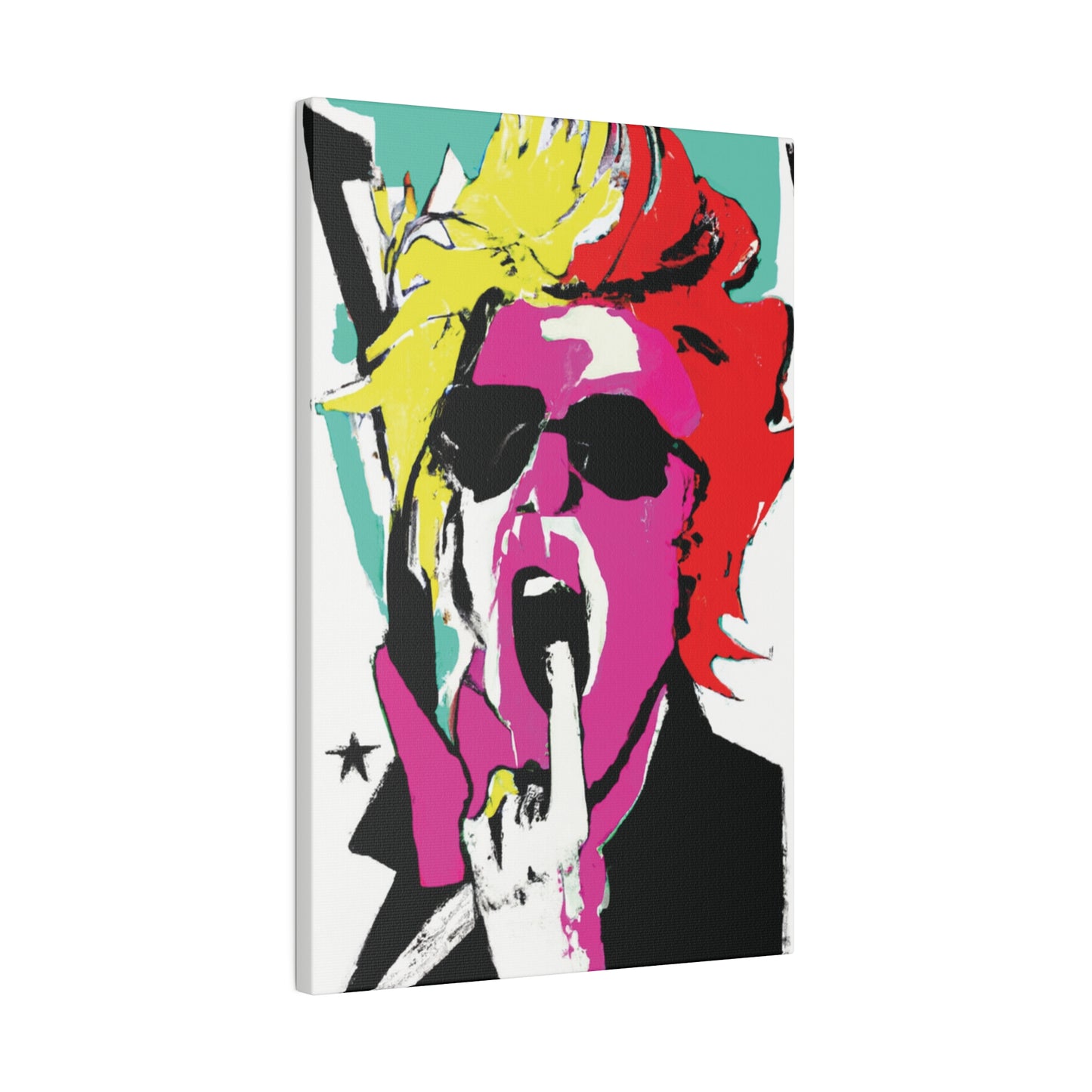 4598A - Rockstar Painting Print | Face | Abstract | Poster | Home Decor | Wall Art | Music Art | Canvas