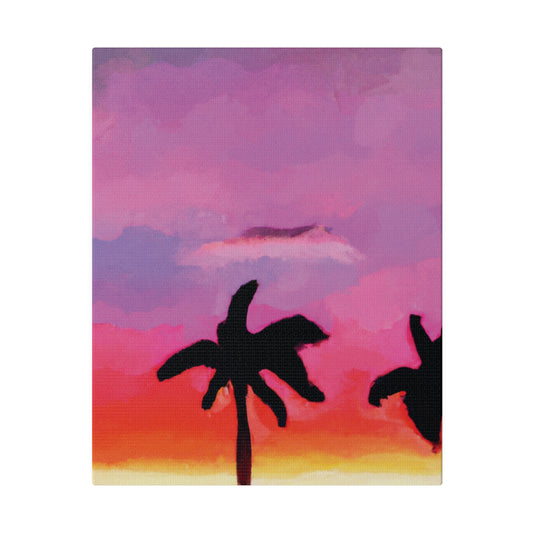 4393K - Miami Beach Sunset Painting Print | Miami | Beach | Sunset | Poster | Home Decor | Wall Art | Canvas