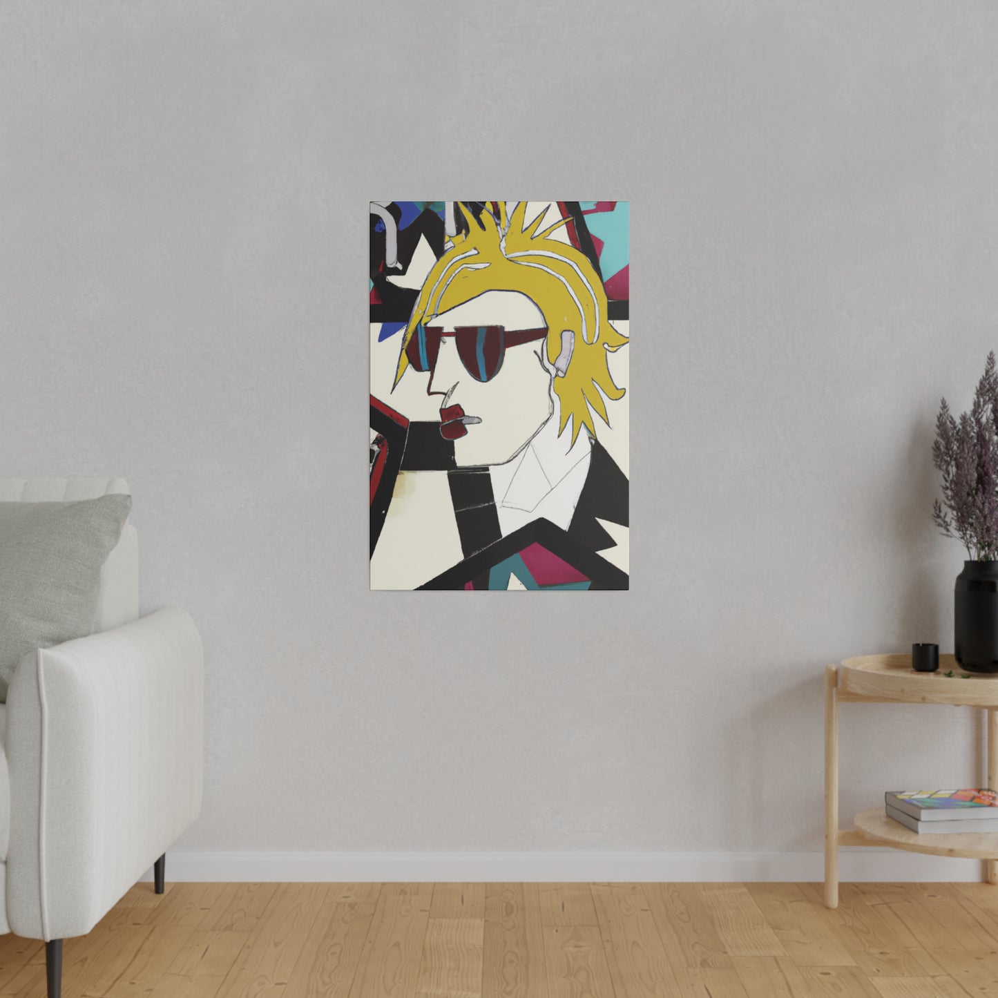 6895N - Rockstar Painting Print | Face | Abstract | Poster | Home Decor | Wall Art | Music Art | Canvas