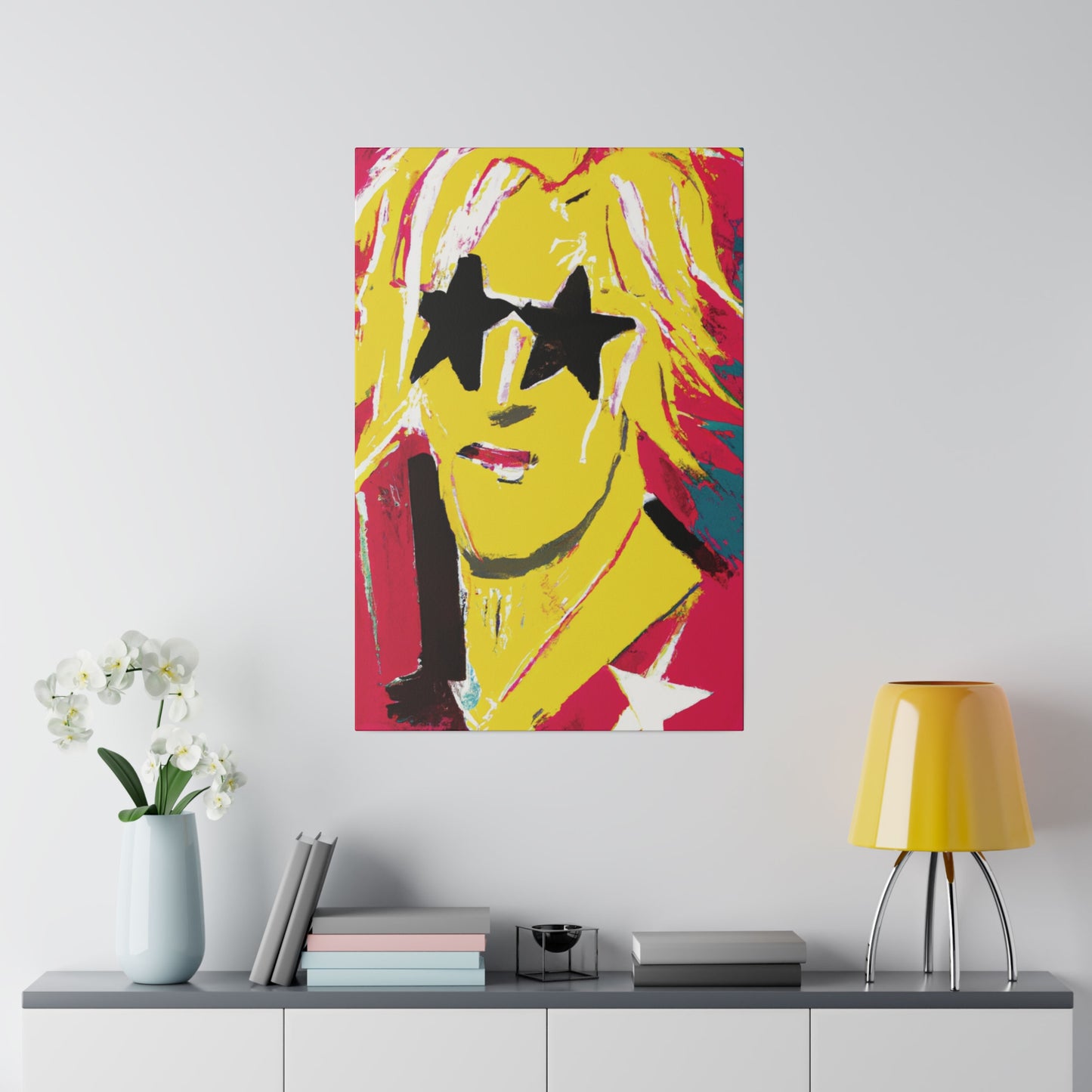 5263T - Rockstar Painting Print | Face | Abstract | Poster | Home Decor | Wall Art | Music Art | Canvas