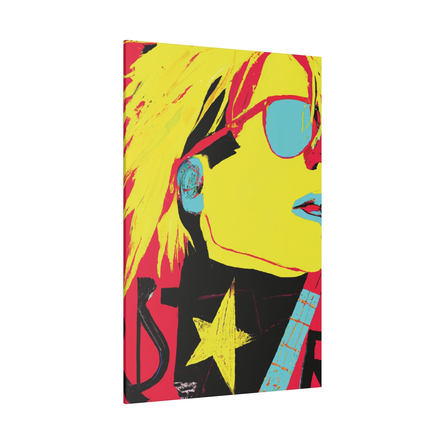 4925Q - Rockstar Painting Print | Face | Abstract | Poster | Home Decor | Wall Art | Music Art | Canvas