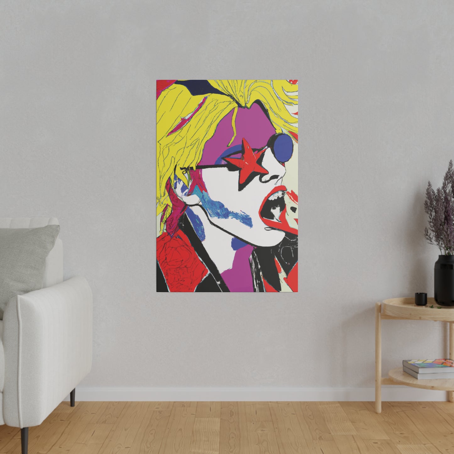 7531H - Rockstar Painting Print | Face | Abstract | Poster | Home Decor | Wall Art | Music Art | Canvas