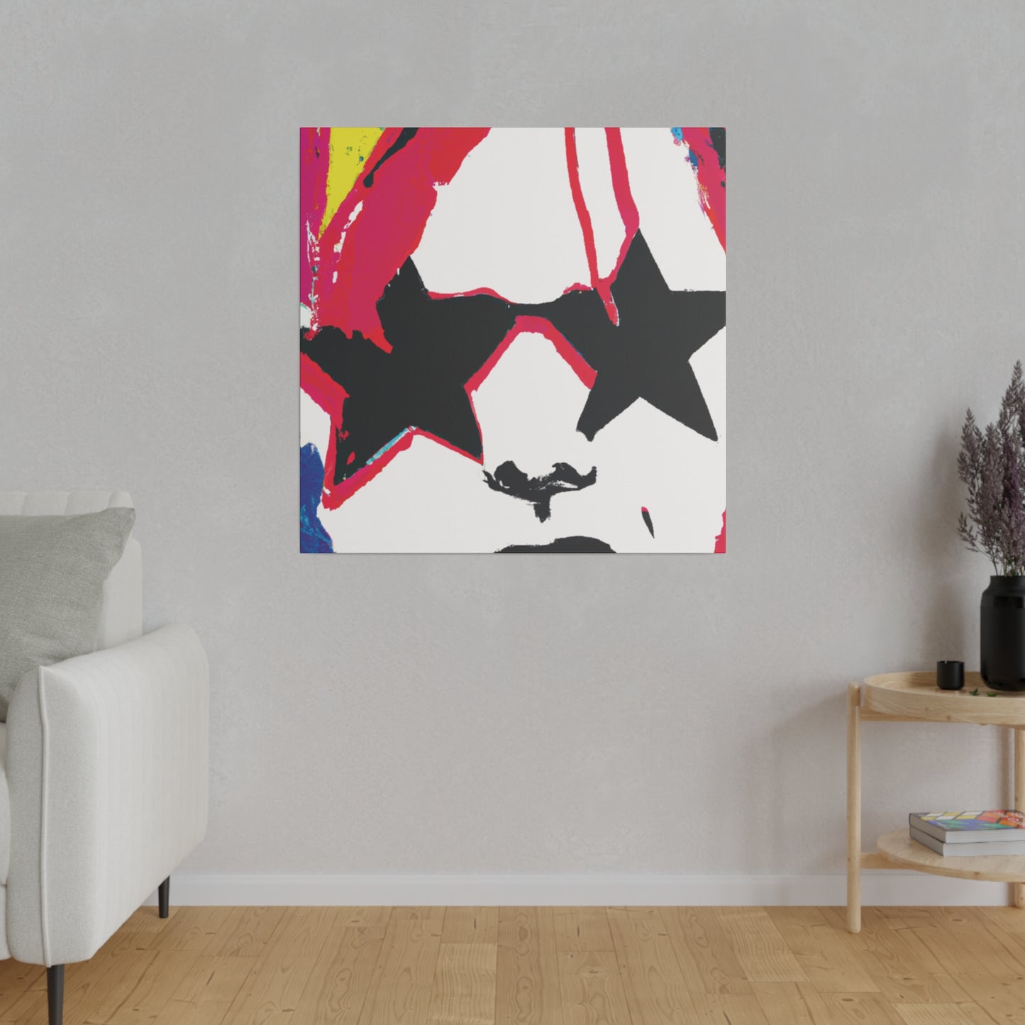 5681G - Rockstar Painting Print | Face | Abstract | Poster | Home Decor | Wall Art | Music Art | Canvas