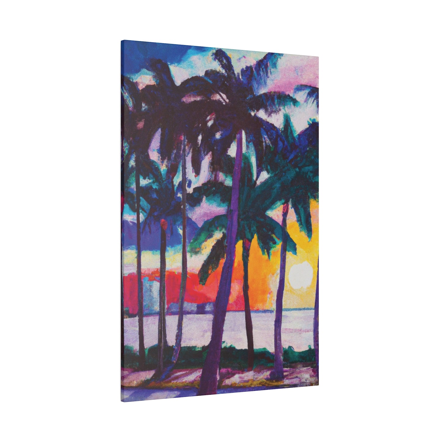3259X - Miami Beach Sunset Painting Print | Miami | Beach | Sunset | Poster | Home Decor | Wall Art | Canvas