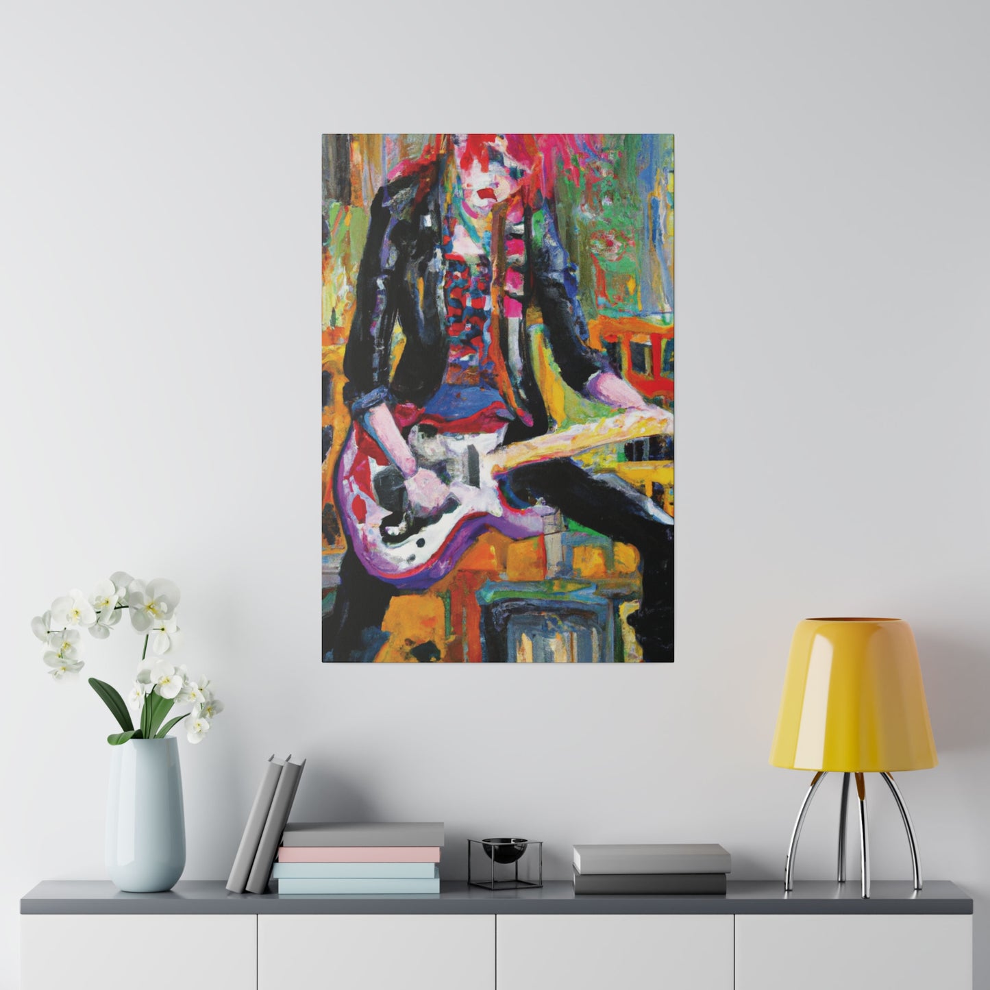 834H - Rockstar Oil Painting Style Print | Poster | Home Decor | Wall Art | Music Art | Canvas