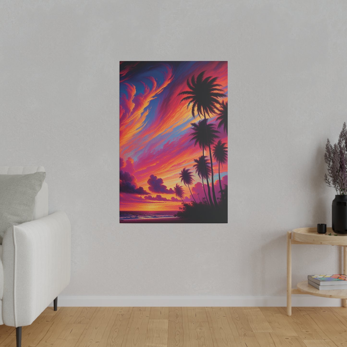 7829J - miami beach art, sunset background, ocean art work, beach art work, sunset designs, miami beach painting, miami beach print