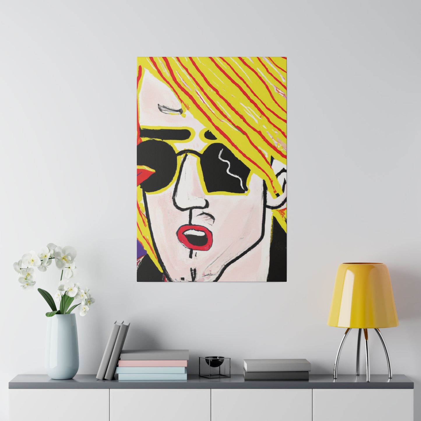 239G - Rockstar Painting Print | Face | Abstract | Poster | Home Decor | Wall Art | Music Art | Canvas