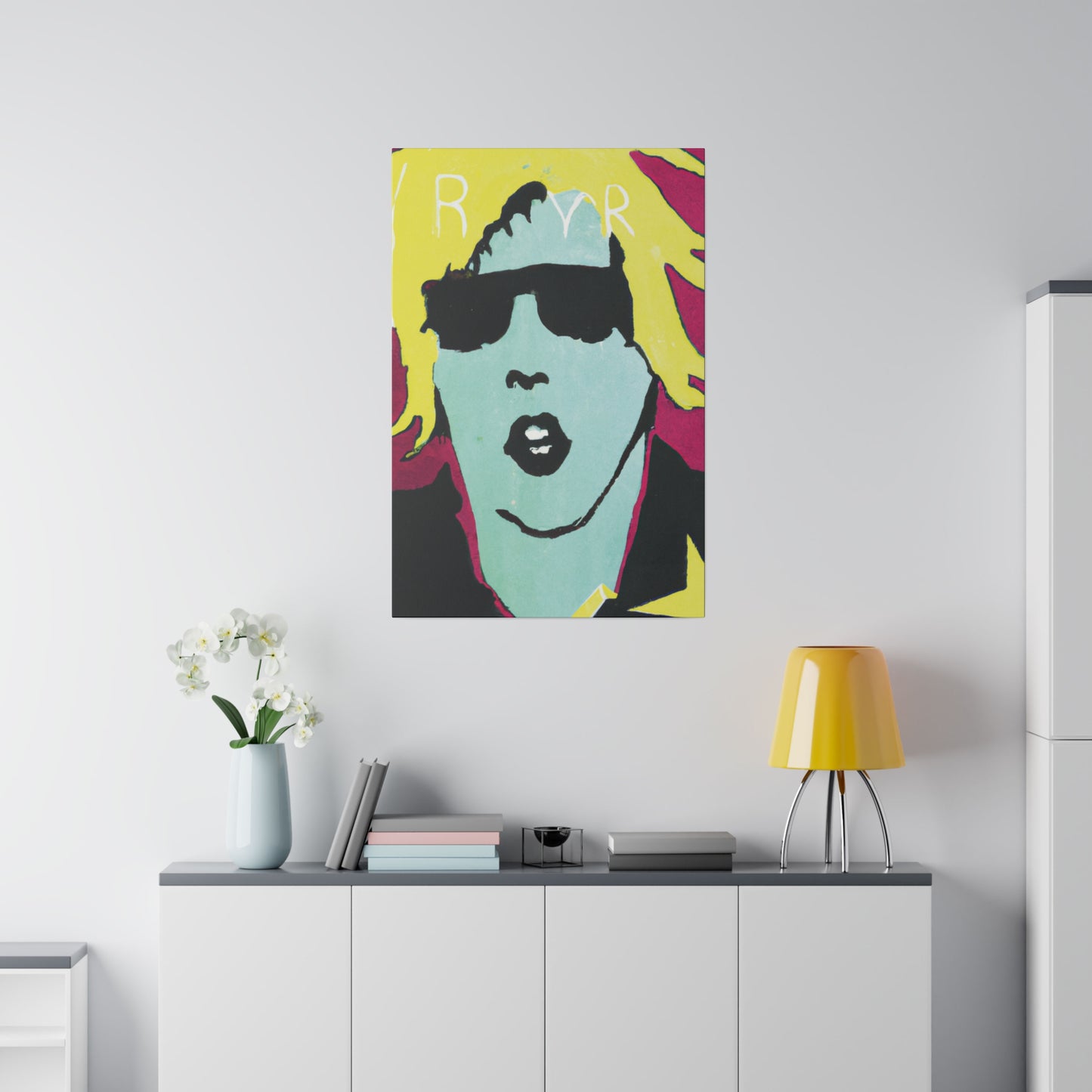 6542F - Rockstar Painting Print | Face | Abstract | Poster | Home Decor | Wall Art | Music Art | Canvas