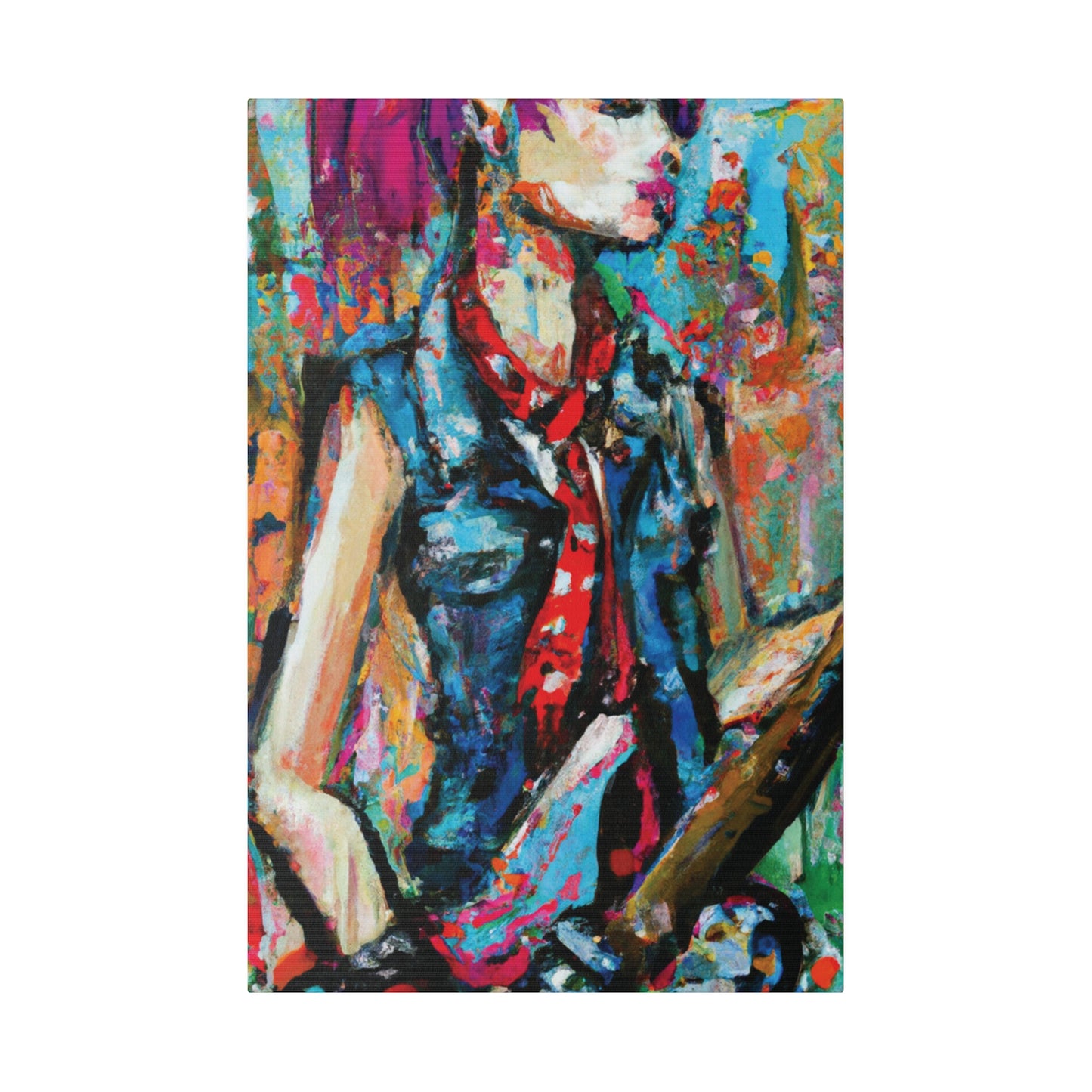 9405R - Rockstar Oil Painting Style Print | Poster | Home Decor | Wall Art | Music Art | Canvas