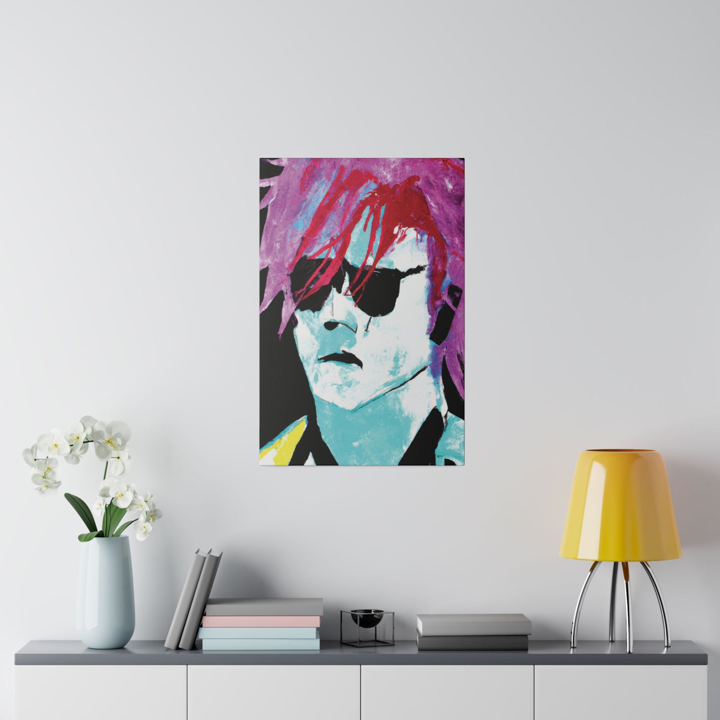 414V - Rockstar Painting Print | Face | Abstract | Poster | Home Decor | Wall Art | Music Art | Canvas