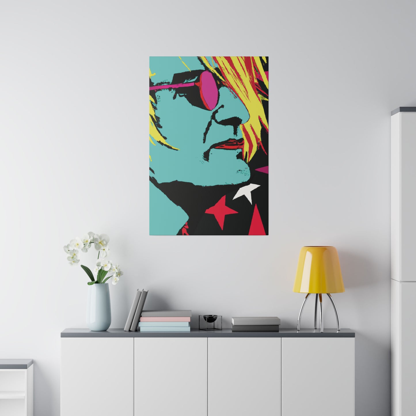 9486Q - Rockstar Painting Print | Face | Abstract | Poster | Home Decor | Wall Art | Music Art | Canvas